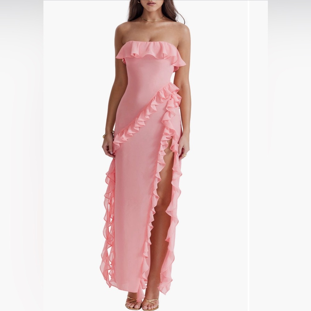 House of CB Sarina Ruffle Strapless Dress